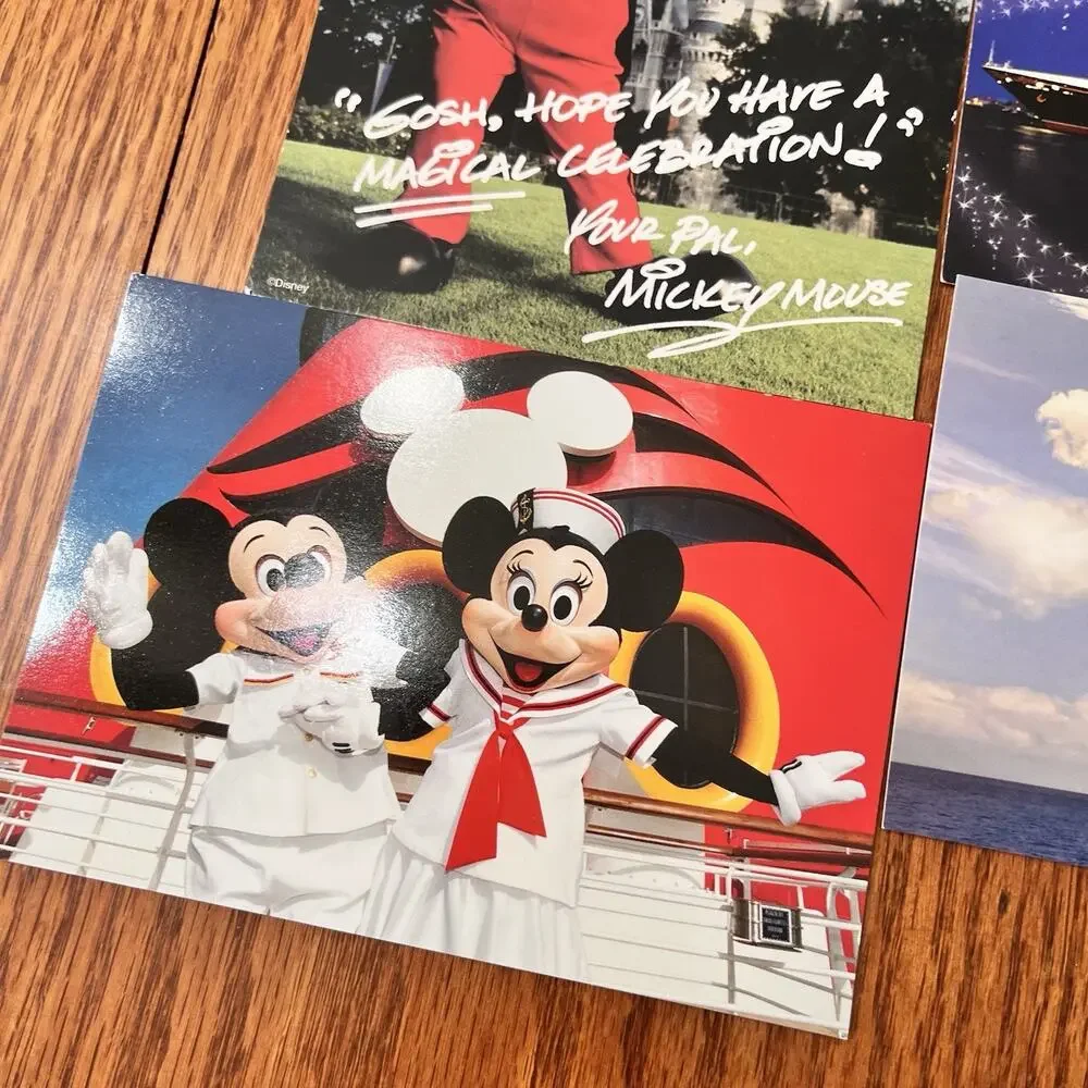 Lot of 6 Disney Cruise Line Traveling Post Cards Mickey Minnie Mouse DCL